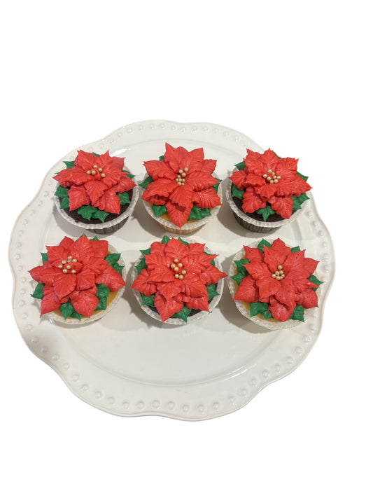 HOLIDAY POINSETTIAS CUPCAKE PACKAGE