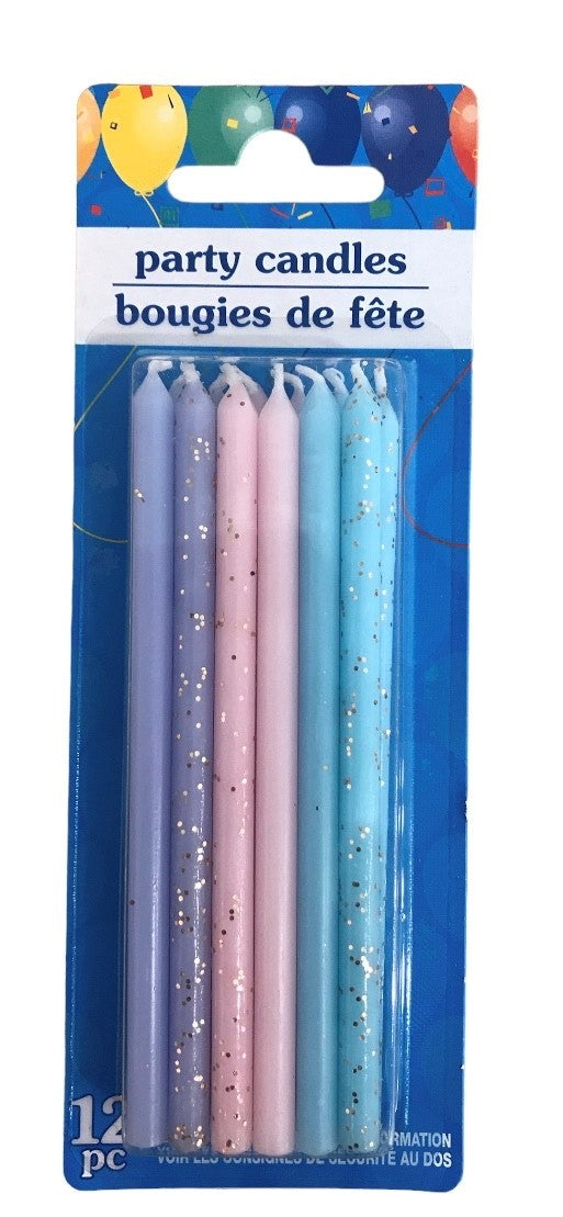 CELEBRATION SLIM PASTEL GLITTER CANDLES