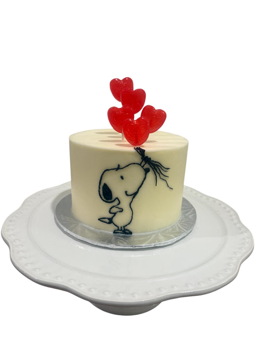 LOVE IS IN THE AIR WITH SNOOPY CAKE