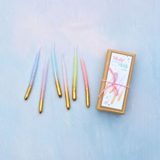 GLITTER VILLE PASTEL PARTY CANDLES