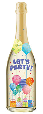 CHAMPAGNE BOTTLE CARD - LET'S PARTY